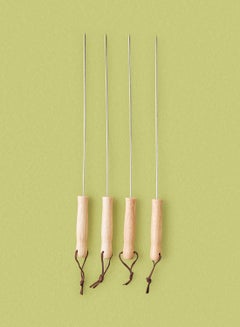 Silver/Brown 4-Piece Skewers Set