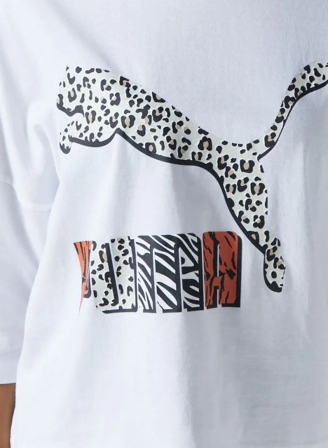 PUMA Classic Logo Loose T-Shirt White/Black