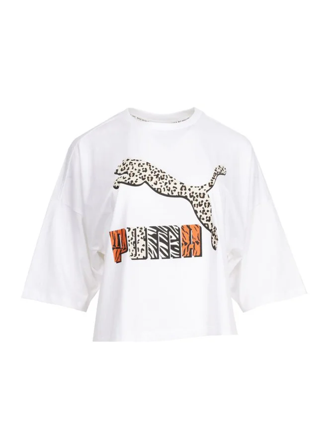 PUMA Classic Logo Loose T-Shirt White/Black