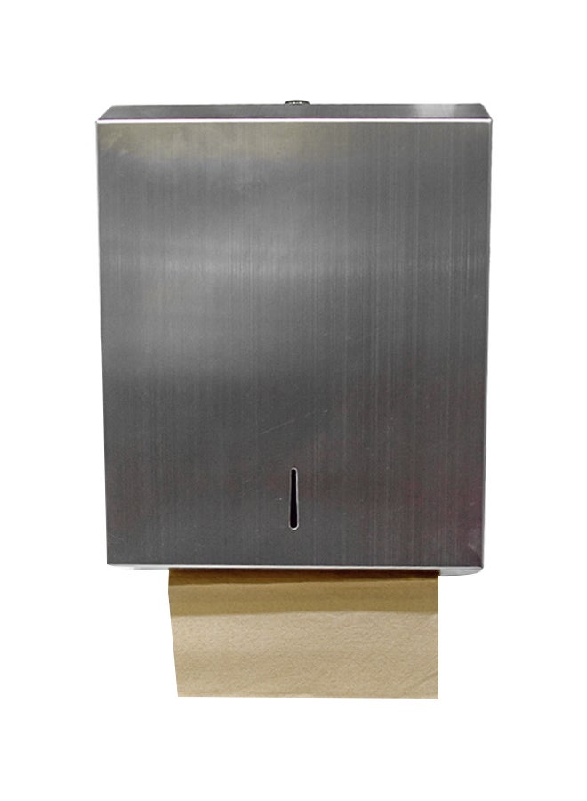 اي كي سي موزع مناديل من ستانلس ستيل بتصميم طية علي شكل حرف C فضي - ستانلس ستيل نحى 28x10x36سم - Image 1