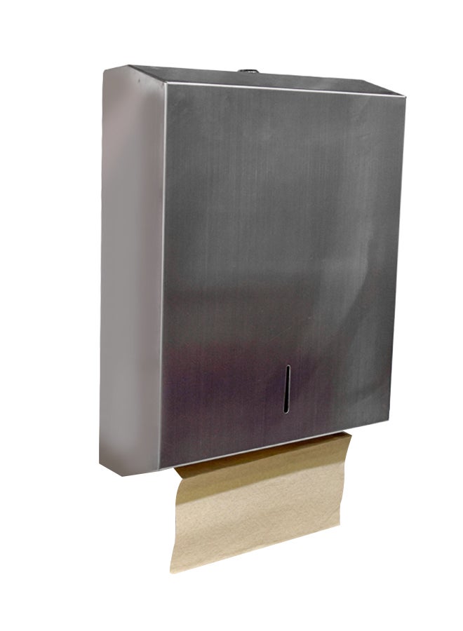 اي كي سي موزع مناديل من ستانلس ستيل بتصميم طية علي شكل حرف C فضي - ستانلس ستيل نحى 28x10x36سم - Image 3