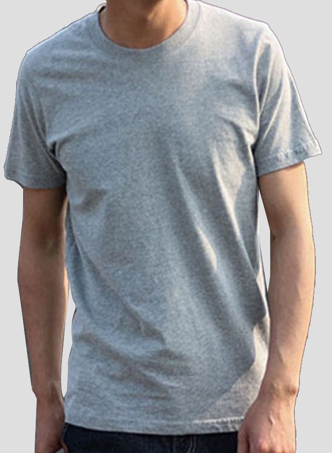 Crew Neck Short Sleeves T-Shirt Grey
