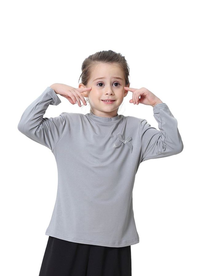 Sharpdo Round Neck Long Sleeve T-shirt Grey  - Image 1