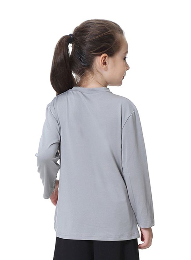 Sharpdo Round Neck Long Sleeve T-shirt Grey  - Image 2
