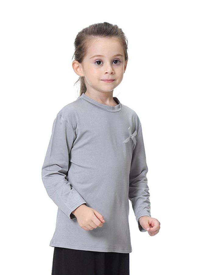 Sharpdo Round Neck Long Sleeve T-shirt Grey  - Image 3
