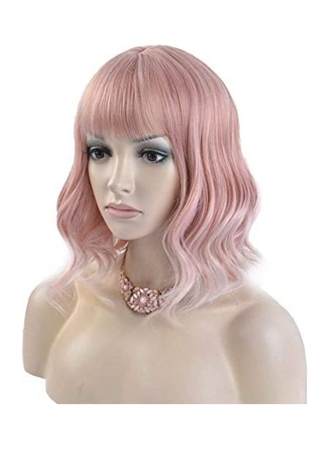 BERON Short Curly Hair Extensions Pink 14inch 