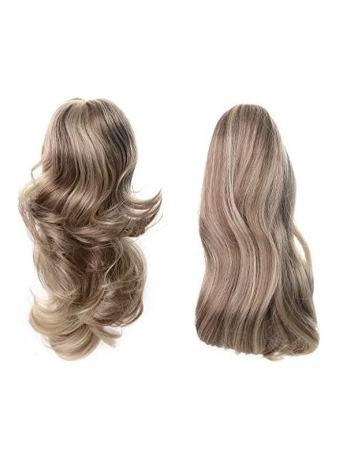 ون دور وصلة شعر مجعد بنمط ذيل الفرس بني 15بوصة