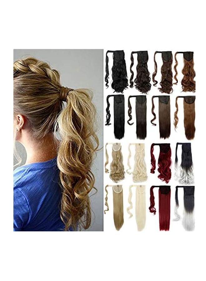 ليلينتا مجموعة وصلات شعر مموجة ومجعدة بتصفيفة ذيل حصان من 16 قطعة متعدد الألوان 18بوصة
