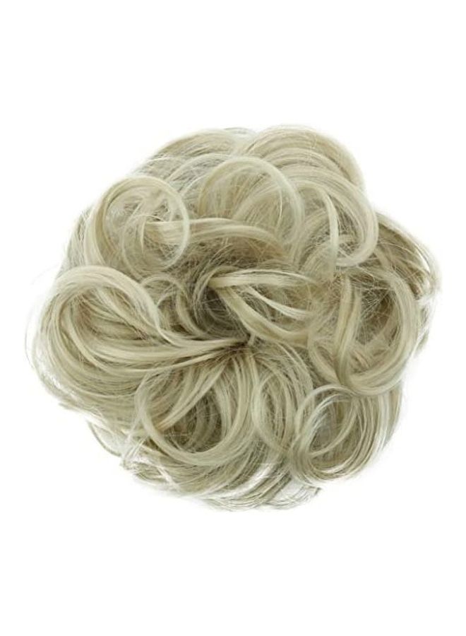 Prettyshop Hairpiece - Scrunchy Curly Bun Up Hair Extension Light Grey 18inch - Image 1