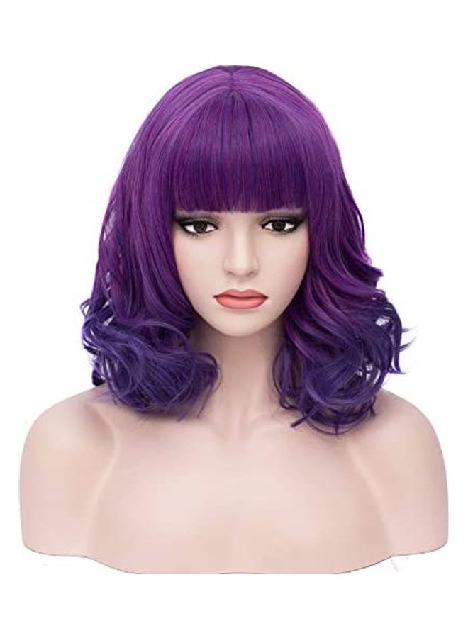 BERON Short Curly Charming Fashion Wig Purple 14inch 