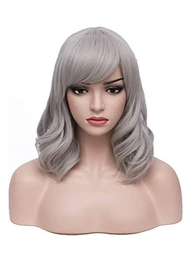 BERON Short Wavy Bob Wig Grey 8inch 