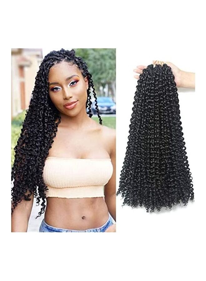 دورساني مجموعة وصلات شعر مضفرة مصنوعة من الكروشيه مكونة من 7 قطع أسود 18بوصة