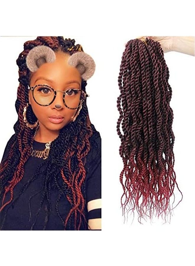 6-Piec Wavy Senegalese Twist Crochet Braiding Hair Extension Set Brown/Red 18inch - v1609231128/N43353354A_1