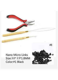 Reyen 3-Piece Hair Extensions Tool Kit Black/Beige/Red 18inch 