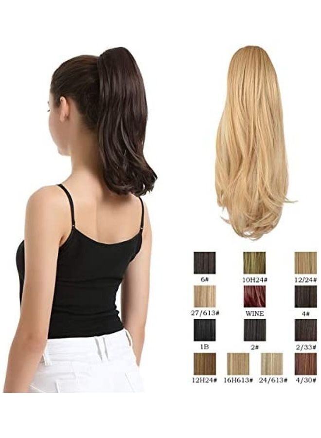 BARSDAR Clip In Ponytail Hair Extension Beige 14inch