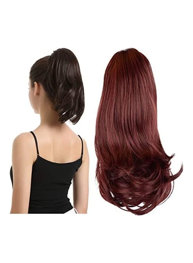 BARSDAR Long Curly Ponytail Hair Extension Red 13inch