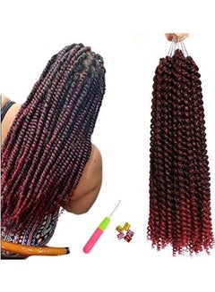 6-Piece Crochet Braiding Hair Extension Set Brown 18inch
