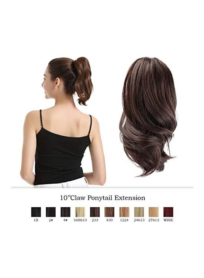 BARSDAR Curly Ponytail Hair Extension Black 10inch