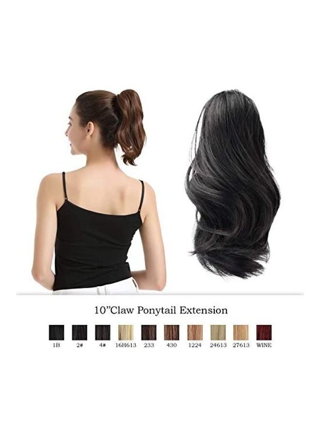 BARSDAR Curly Ponytail Hair Extension Black 10inch