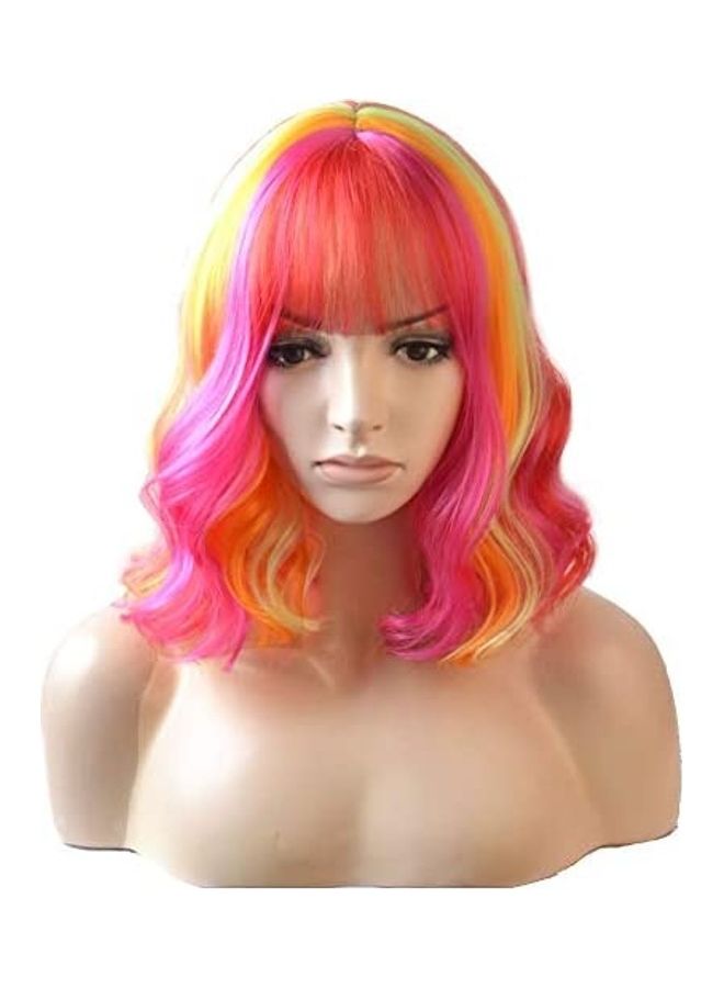 BERON Short Curly Charming Synthetic Wig Multicolour 14inch 