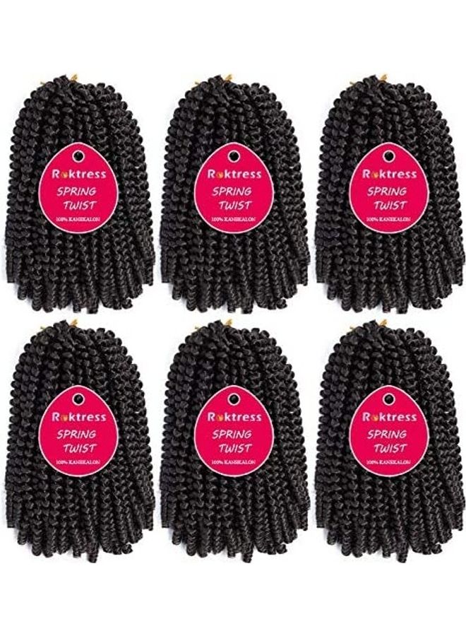 6-Piece Spring Twist Crochet Braiding Hair Set Black 18inch - v1609231259/N43352467A_1