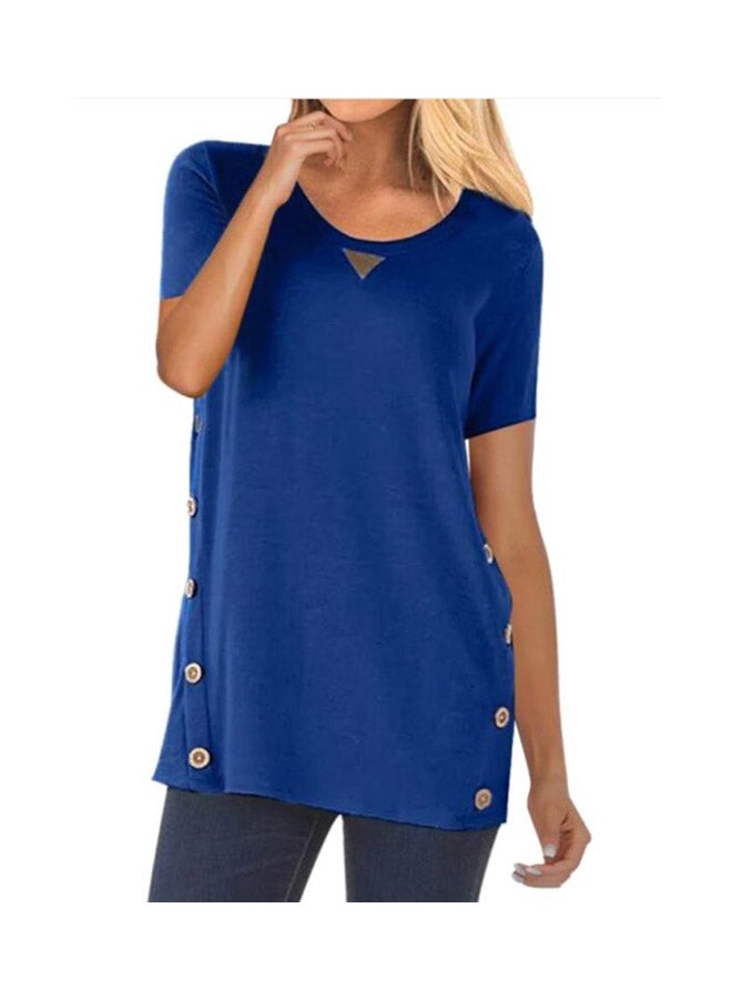 شاربدو تيشيرت بأكمام قصيرة ورقبة دائرية أزرق - Image 1