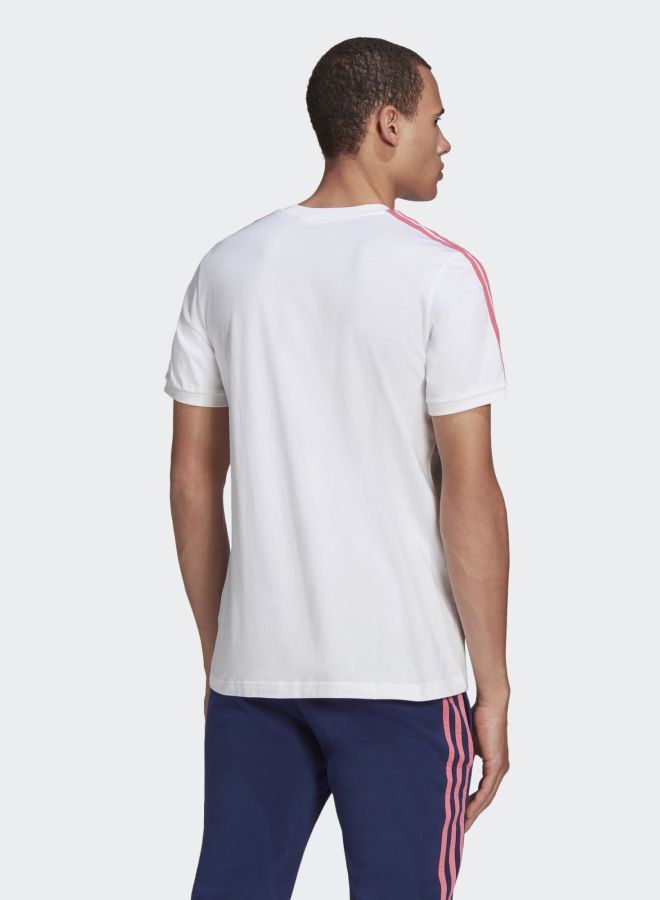 Adidas - Real Madrid 3-Stripe T-Shirt White/Red/Black - Image 1