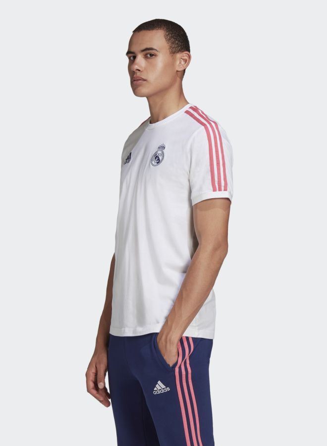 Adidas - Real Madrid 3-Stripe T-Shirt White/Red/Black - Image 1