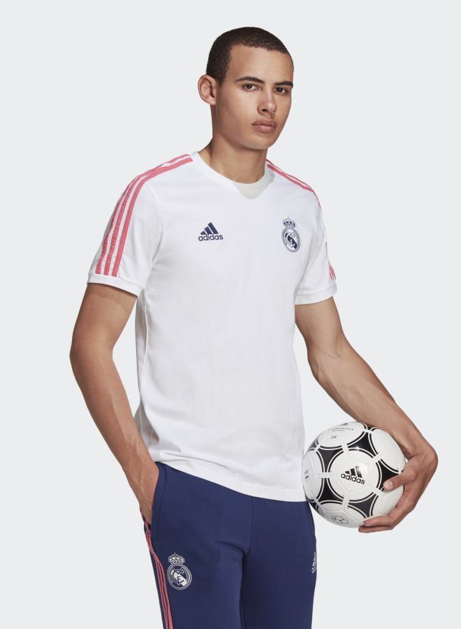 Adidas - Real Madrid 3-Stripe T-Shirt White/Red/Black - Image 1
