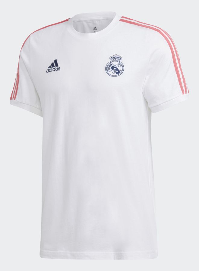 Adidas - Real Madrid 3-Stripe T-Shirt White/Red/Black - Image 1