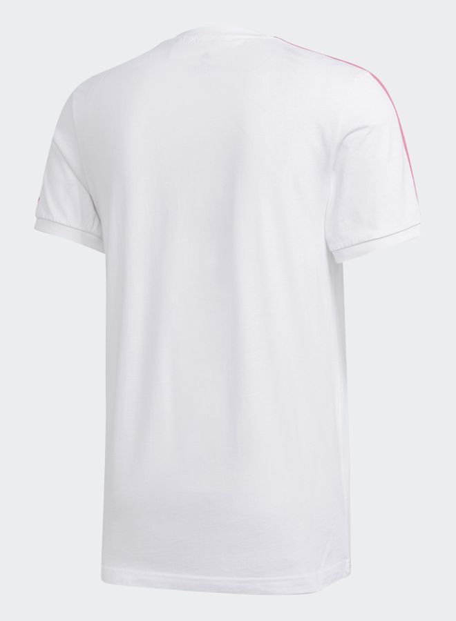 Adidas - Real Madrid 3-Stripe T-Shirt White/Red/Black - Image 1