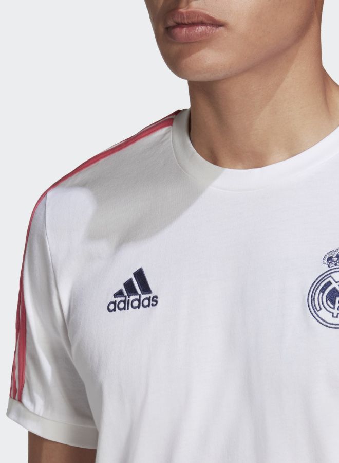 Adidas - Real Madrid 3-Stripe T-Shirt White/Red/Black - Image 1