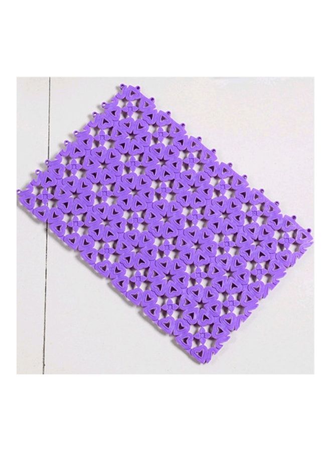 Hollow Cut Design Bathroom Mat Purple 30x20cm - Image 2