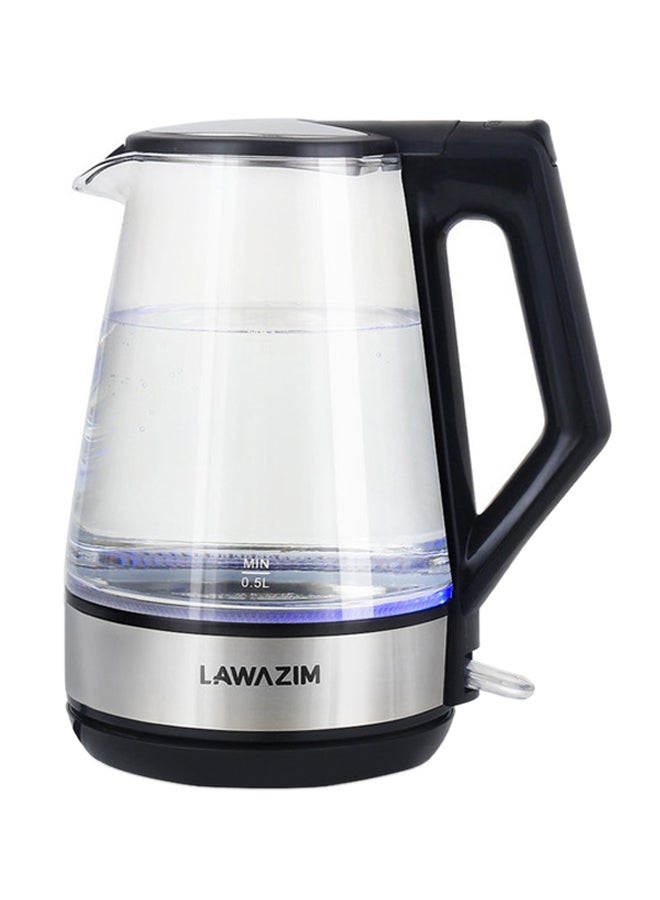 LAWAZIM Electric Glass Kettle 1.8 L 1500.0 W 05-2203-01 Clear/Silver/Black  - Image 1