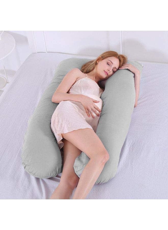 U-Shape Side Sleeper Pillow Grey 116x60cm - Image 5