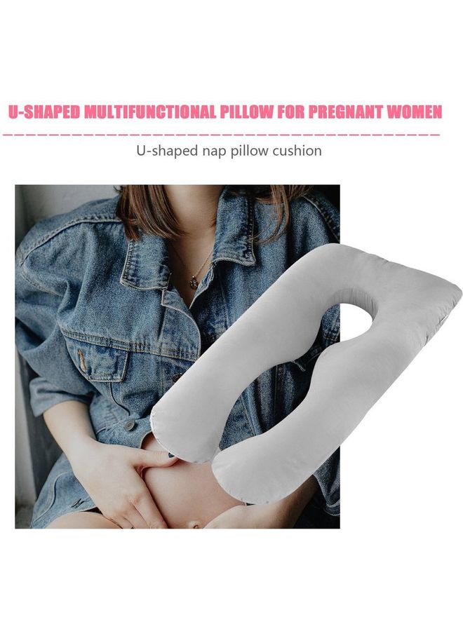 U-Shape Side Sleeper Pillow Grey 116x60cm - Image 3