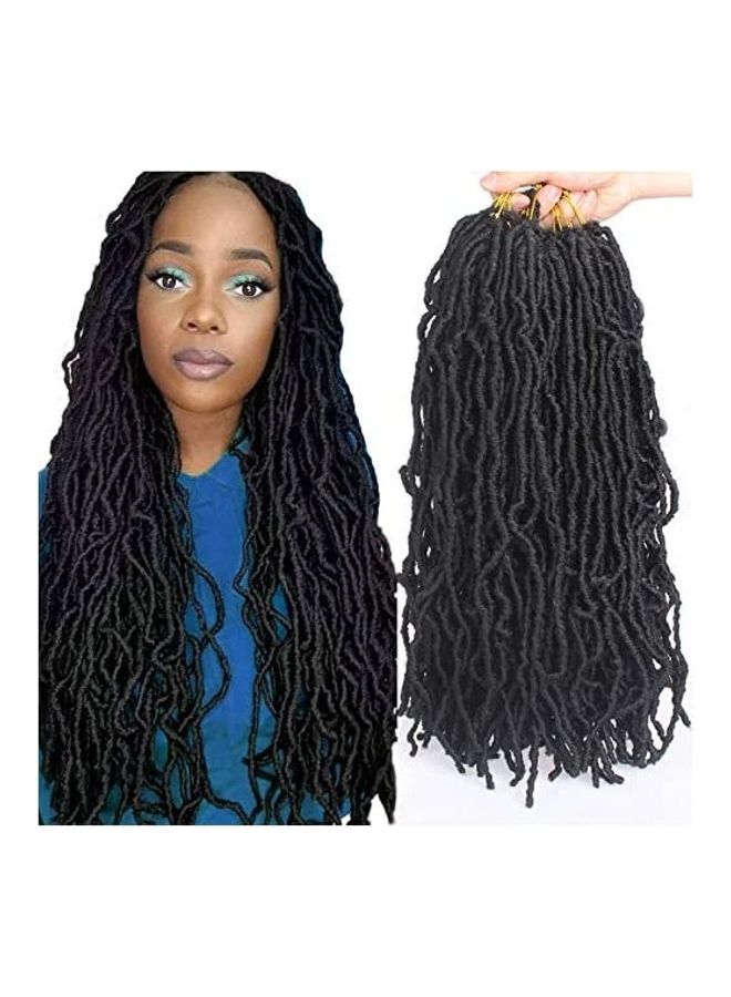 6-Piece Twisted Crochet Pre-Looped Hair Extension Set Black 18inch - v1609235042/N43355886A_1