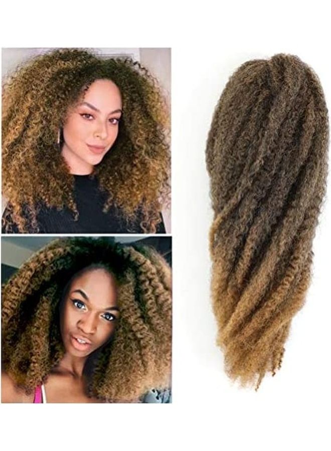 Forevery - Twists Kinky Crochet Braiding Hair Extension Brown/Gold 18inch - Image 1