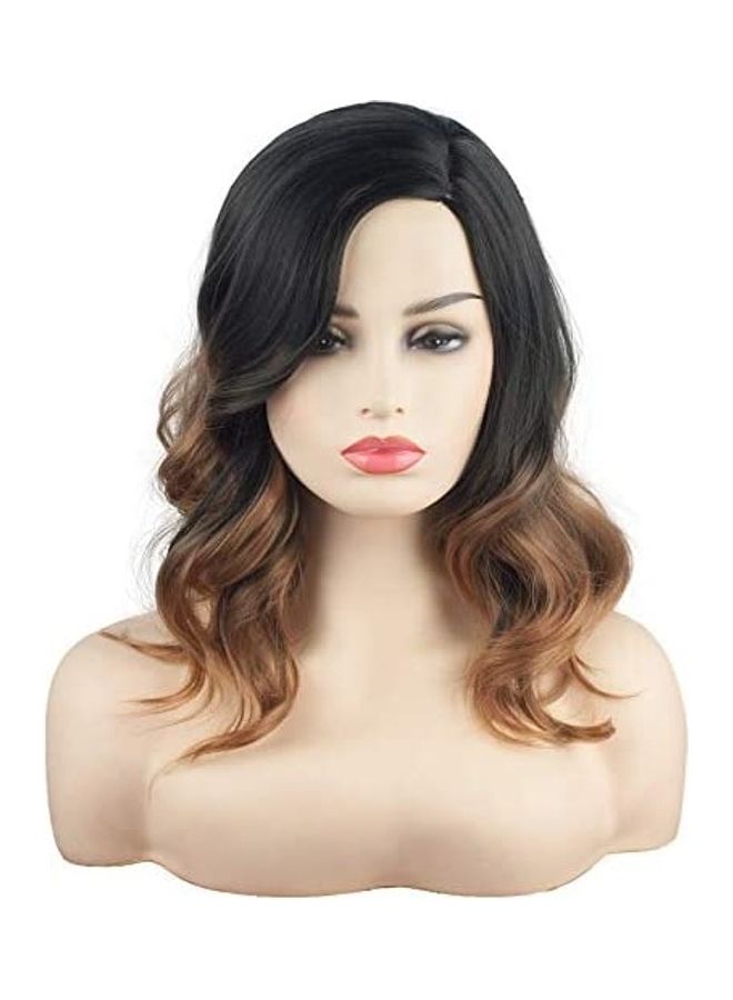 Medium Wavy Wig Black/Brown 18inch