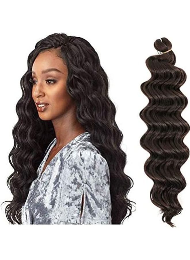 مجموعة وصلات شعر كروشيه بتموجات عميقة أوشن ويف مكونة من 6 قطع أسود 20بوصة