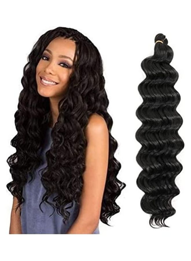 Forevery - 6-Piece Ocean Wave Crochet Hair Extension Set Black 20inch - Image 1