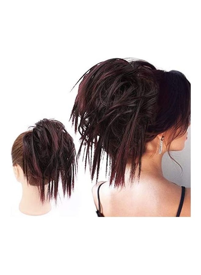 HMD Tousled Updo Messy Bun Hair Piece Black 18inch