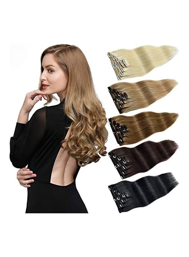 5-Piece Human Hair Extension Set With Clips Multicolour 20inch - v1609235058/N43355025A_1