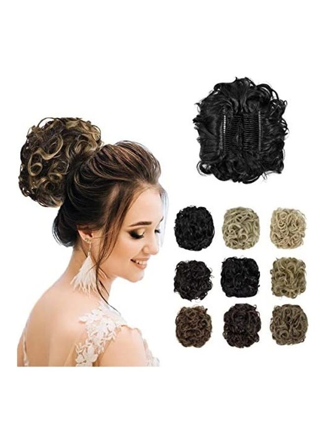 Messy Curly Hair Bun Extension Black 18inch - v1609235060/N43355091A_1