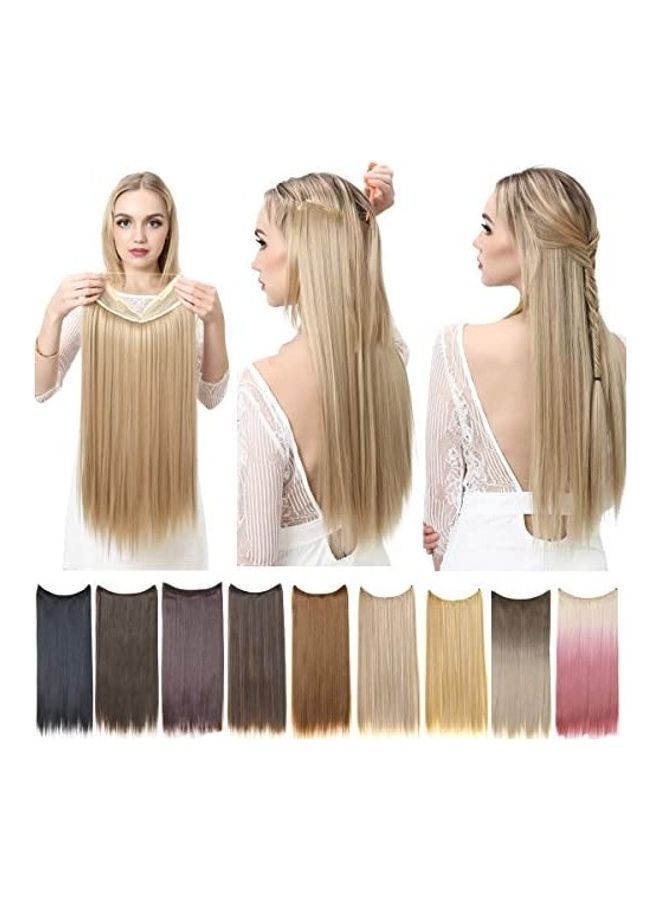SARLA Straight Short Synthetic Hair Extension Beige 16inch 