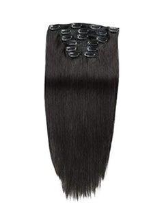 Remy Double Weft Human Hair Clip In Extension Black 16inch