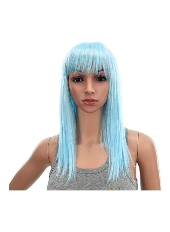 Straight Hair Wig Blue 18inch
