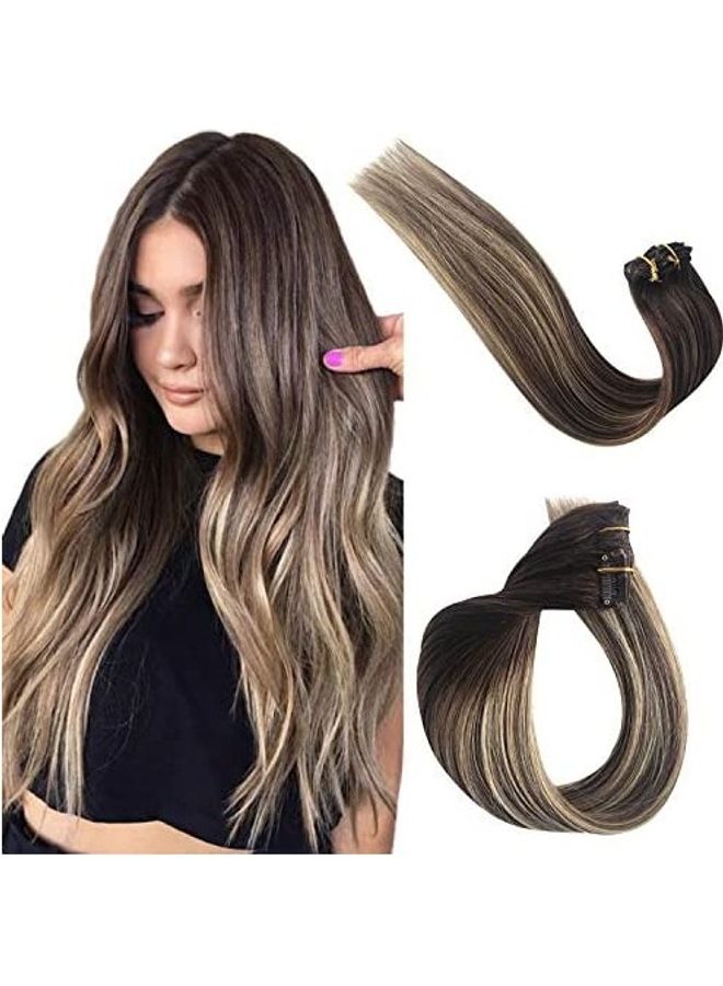 Benafee - Clip In Human Hair Extension Beige/Black 22inch - Image 1