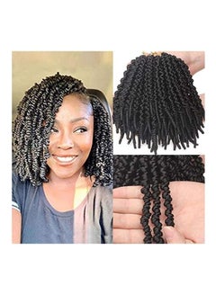 Leeven 6-Piece Spring Twist Curly Hair Wig Set Black 8inch 
