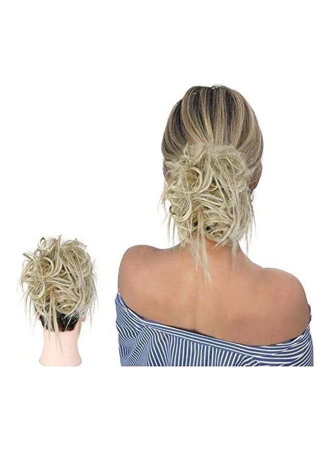 HMD Tousled Updo Messy Hair Bun Beige
